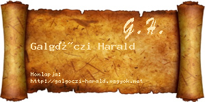 Galgóczi Harald névjegykártya